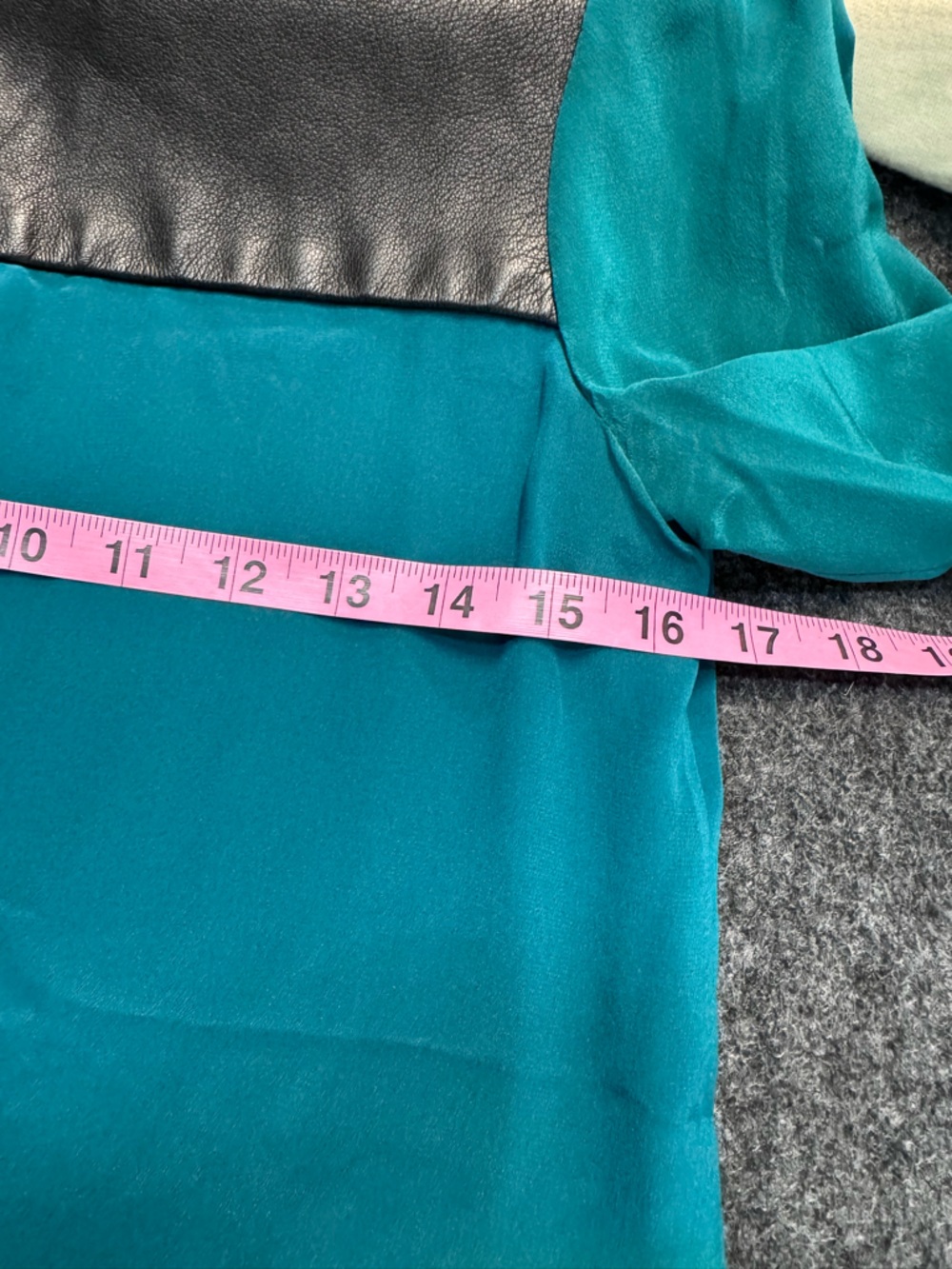 Ammara blue Silk and Leather Blouse - Picture 5 of 6